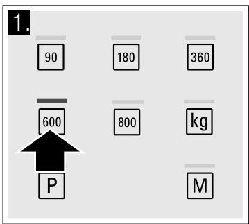 1. 90 180 360 600 800 kg P M