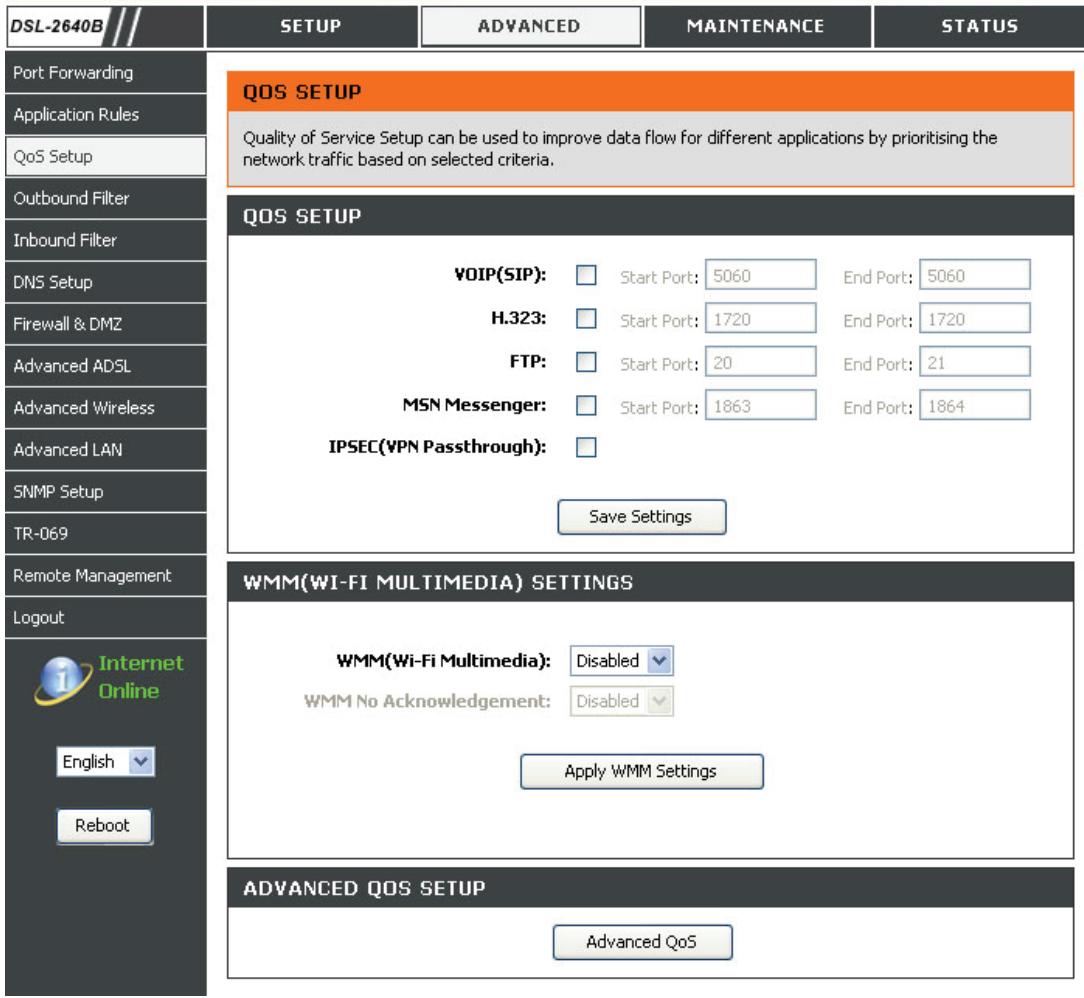 D-LINK DSL-2680 - CONFIGURATION DE LA QUALITÉ DE SERVICE AVANCÉE - 1