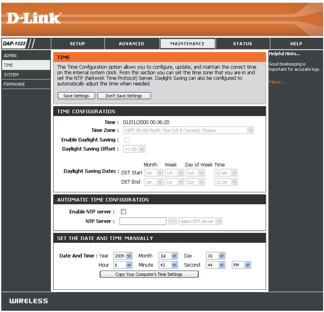 D-LINK DAP-1522 - Heure - 1