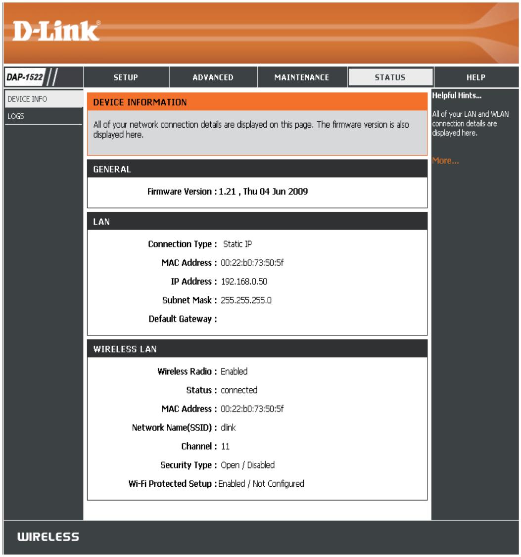 D-LINK DAP-1522X2 - Informations sur le péripérique - 1