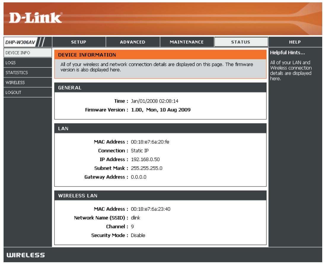 D-LINK DHP-W306AV - Informations sur le périphérique - 1