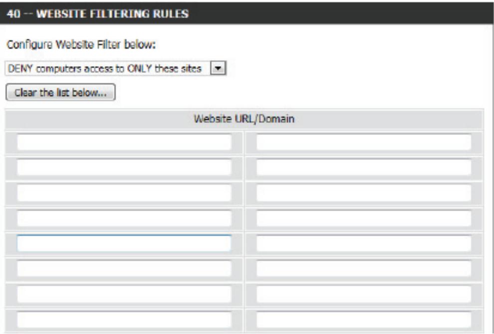 D-LINK DIR-655 N - Filtre de sites Web - 1