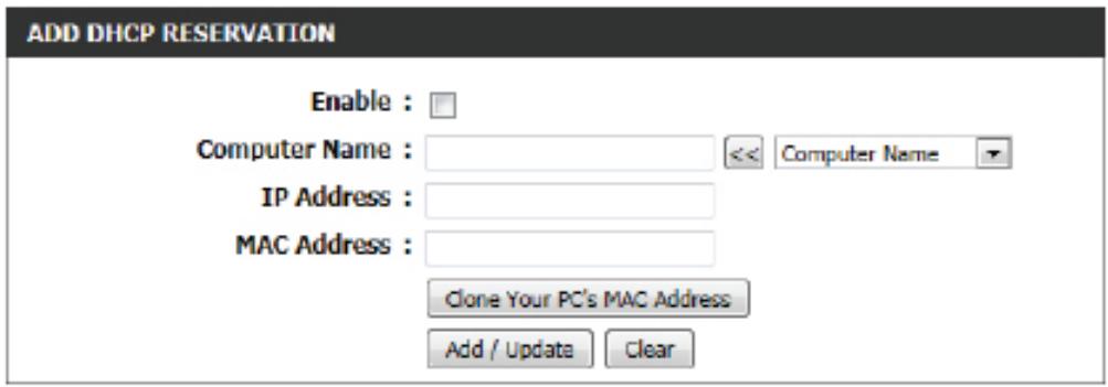 D-LINK DIR-655 N - Nombre de clients DHCP dynamiques - 1