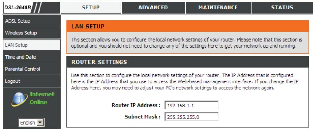 D-LINK DSL-2640B - PARAMÉTRES DU ROUTEUR - 1