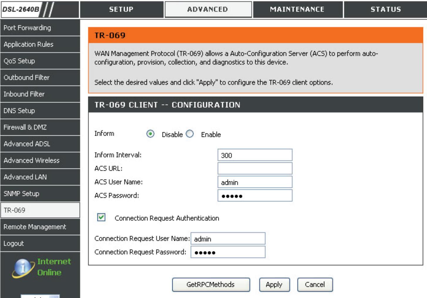 D-LINK DSL-2680 - TR-069 - 1