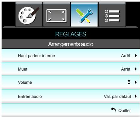 OPTOMA HD600X-LV - REGLAGES | Arrangements audio - 1