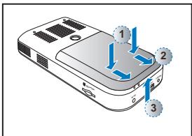 OPTOMA PK120 - INSTALLATION DE LA BATTERIE - 1