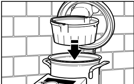 KITCHENAID 5KCF0103EER - Utilisation du panier-vapeur interne rond - 4