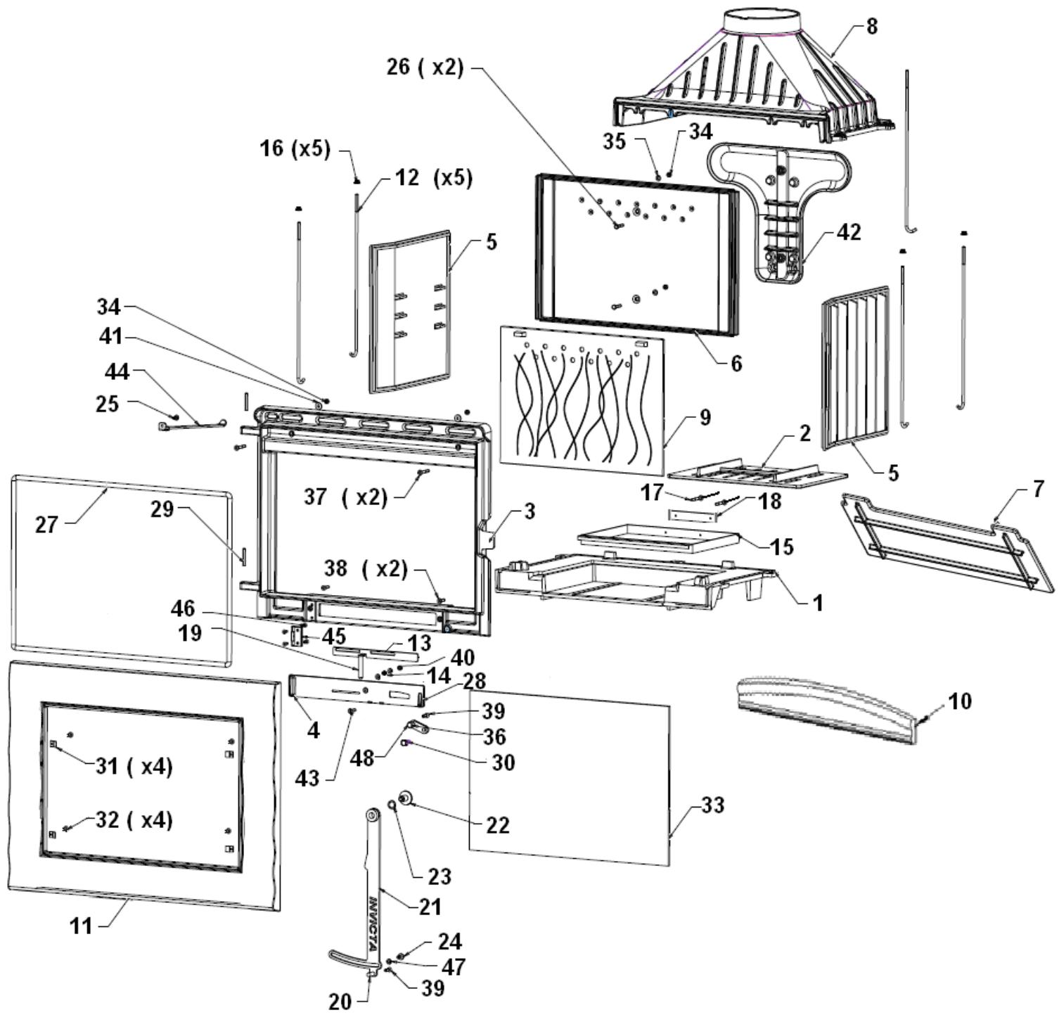 INVICTA ONDE VERTICAL 6562-44 - INSTRUCTIONS POUR L'ENCASTREMENT DE L'APPAREIL. - 6