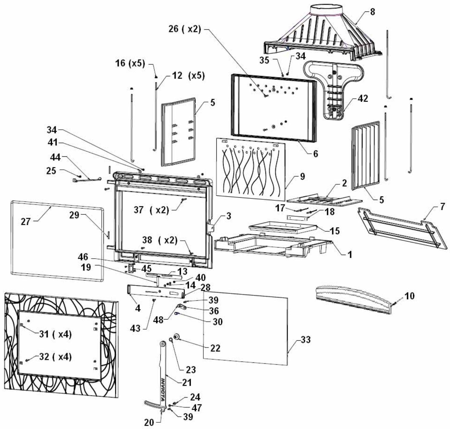 INVICTA SYMPHONIE 900 6593-44 - INSTRUCTIONS POUR L'ENCASTREMENT DE L'APPAREIL. - 6