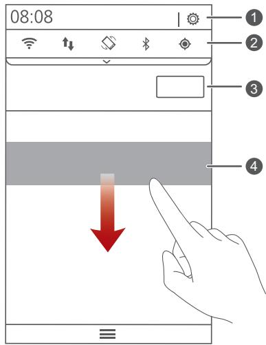 HUAWEI Y330 - Utilisation de la barre de notification - 1