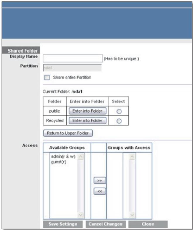 LINKSYS WRT160NL - Create a Shared Folder - 2