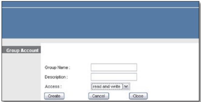 LINKSYS WRT160NL - Create or Edit a Group Account - 1