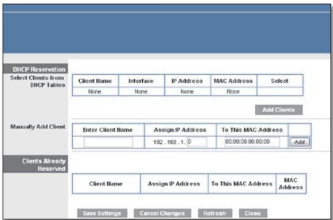 LINKSYS WRT160NL - DHCP Reservation - 1