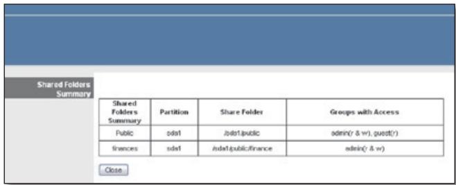 LINKSYS WRT160N - Shared Folders Summary - 1