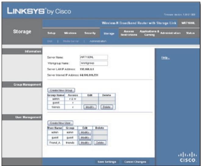 LINKSYS WRT160N - Create a User Group Account - 1