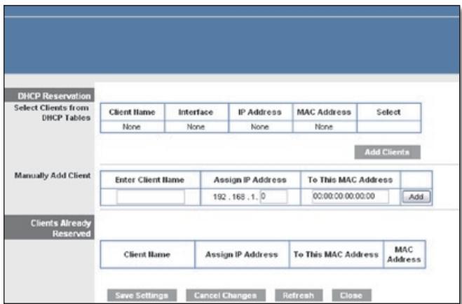 LINKSYS WRT160N - DHCP Reservation - 1