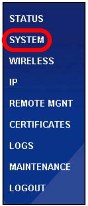 ZYXEL NWA1100-N - Click SYSTEM in the navigation panel. - 1