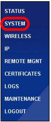 ZYXEL NWA1123-NI - Click SYSTEM in the navigation panel. - 1