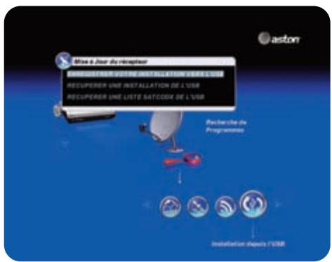 ASTON SIMBA HD PREMIUM - SOUS-MENU INSTALLATION DEPUIS L'USB - 1