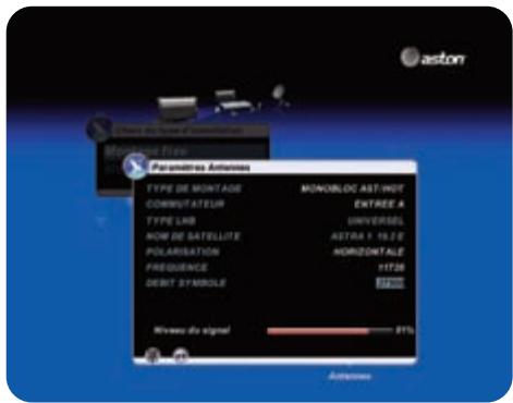 ASTON SIMBA HD PREMIUM TNTSAT - SOUS-MENU ANTENNES - 2