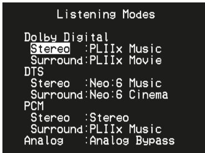 NAD T748 - MODES D'ÉCOUTE (LISTENING MODES) - 1