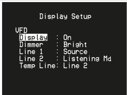 NAD T748 - DISPLAY SETUP (CONFIGURATION DE L'AFFICHAGE) - 1