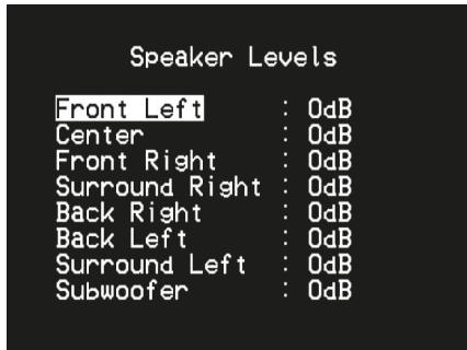NAD T748 - SPEAKER LEVELS (NIVEAUX DES HAUT-PARLEURS) - 1