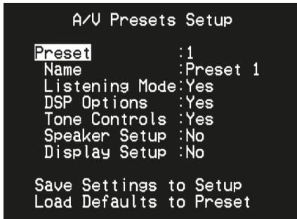 NAD T787 GRAPHITE - (CONFIGURATION DES PRÉRÉGLAGES A/V) - 1