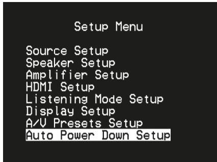 NAD T787 GRAPHITE - MENU DE CONFIGURATION (SETUP MENU) - 1