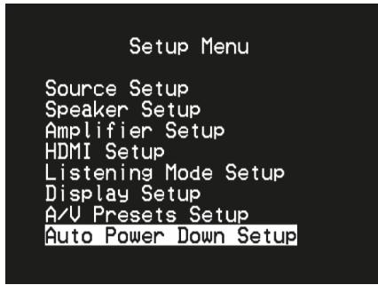 NAD T748 GRAPHITE V - MENU DE CONFIGURATION (SETUP MENU) - 1