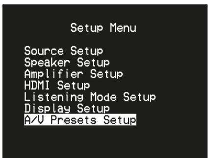 NAD T748 GRAPHITE V - EXEMPLE DE PROCÉDURE POUR LA CONFIGURATION DES CONFIGURATION DES PRÉRÉGLAGES A/V - 7