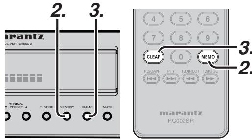 MARANTZ SR 5023 - EFFACER LES STATIONS PRÉSELECTIONNÉES DE LA MEMOIRE - 1