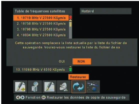 OPTEX FRANSAT ORS 9945-HD - Restaurer la liste mémorisée en Usine - 1
