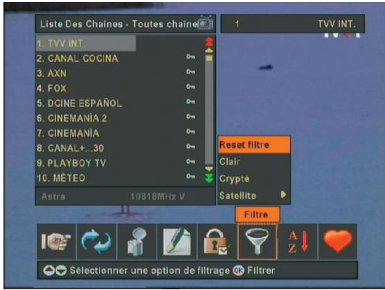 OPTEX FRANSAT ORS 9945-HD - FILTER LES PROGRAMMES - 1