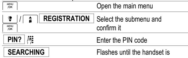 SWITEL DC 561 FLEXO - Registering handsets - 1