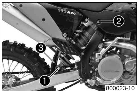 KTM 530 XC-W SIX DAYS USA - Déposer l'amortisseur - 1