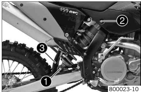 KTM 530 XC-W ZA - Déposer l'amortisseur - 1