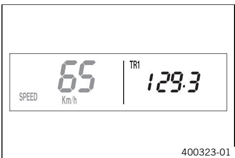 KTM 530 XC-W ZA - Mode d'affichage SPEED/TR1 (trip master 1) - 1