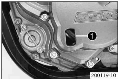 KTM 530 XC-W ZA - Contrôler le niveau d'huile moteur - 2