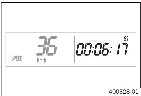 KTM 530 XC-W ZA - Mode d'affichage SPEED/S2 (chronomètre 2) - 1