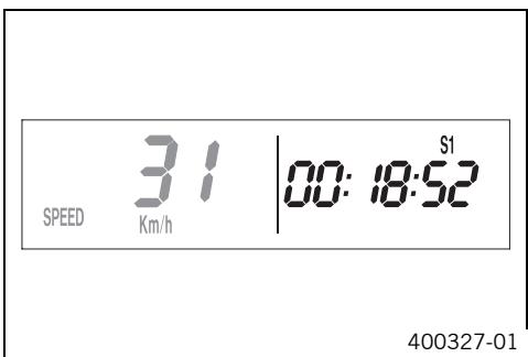 KTM 530 XC-W ZA - Mode d'affichage SPEED/S1 (chronomètre 1) - 1