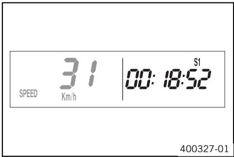KTM 530 XCR-W ZA - Mode d'affichage SPEED/S1 (Chronomètre 1) - 1