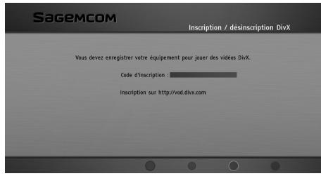 SAGEMCOM BPRSI88-250 - Inscription / désinscription DivX - 1