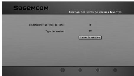 SAGEMCOM BPRSI88-250 - Création des listes de chaînes favorites - 1