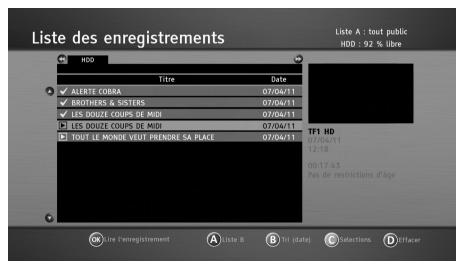 SAGEMCOM BPRSI88-250 - Sélectionner plusieurs programmes enregistrés - 1