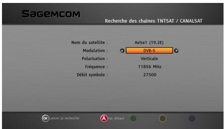 SAGEMCOM DSI89 - Recherche des chaînes du service TNTSAT / canalsat - 1