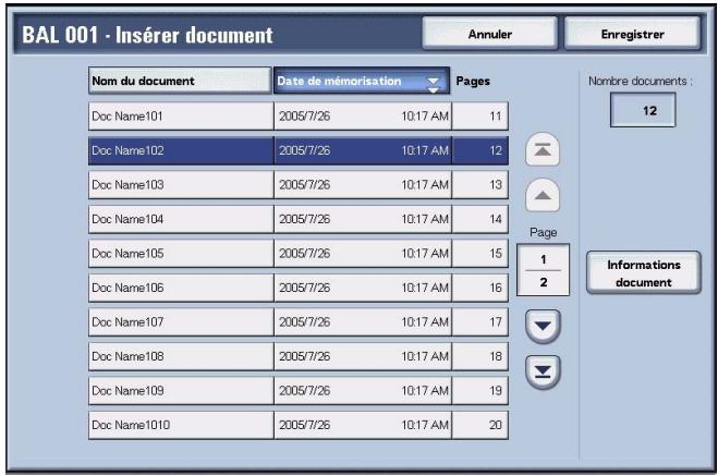 XEROX 4590 - Écran Boîte aux lettres - Début chapitre + Insérer document - 4