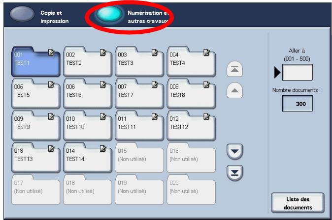 XEROX 4590 - Sélection d'une boîte aux lettres Numérisation et autres travaux - 2