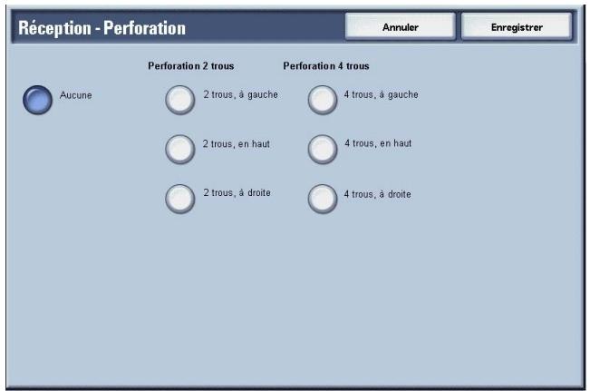 XEROX 4590 - Écran Réception - Perforation - 2